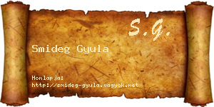 Smideg Gyula névjegykártya